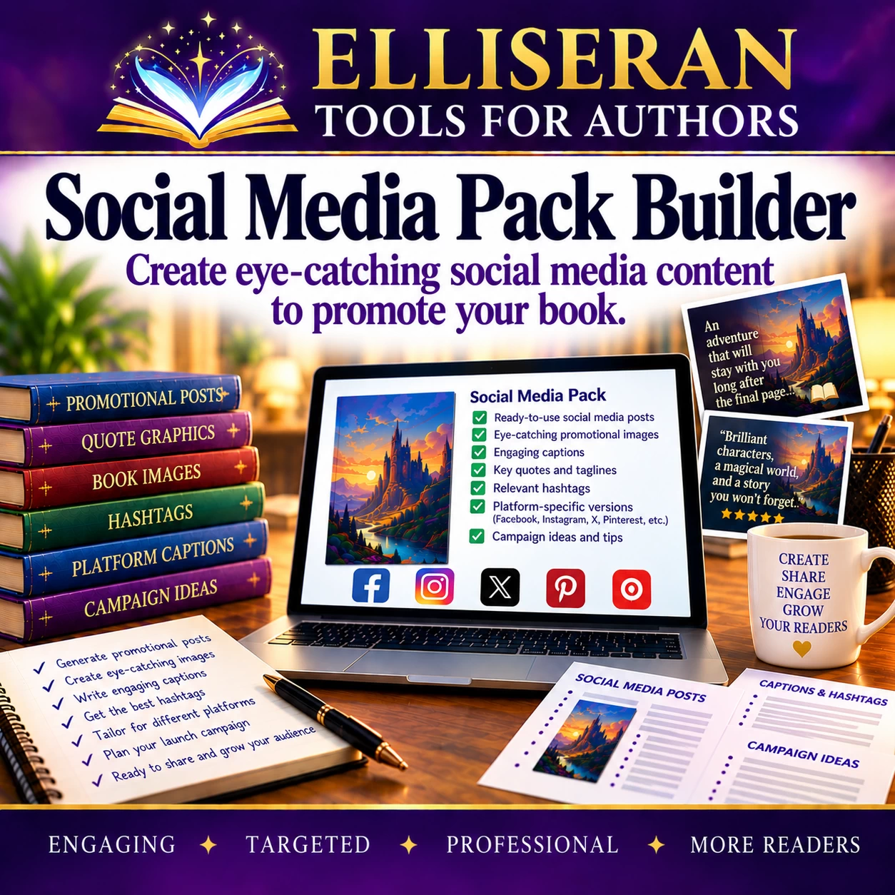 Author Social Media Pack Builder